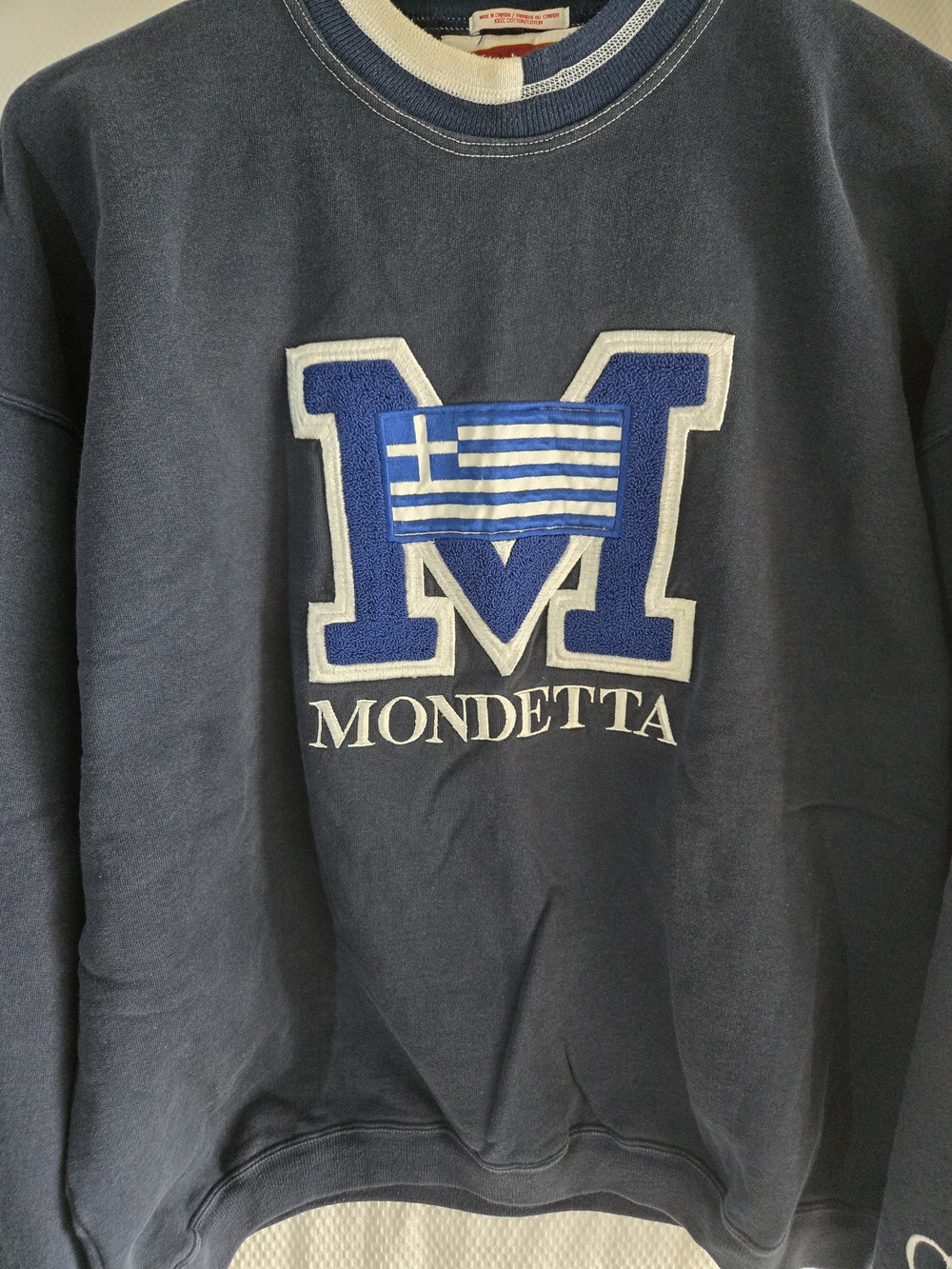 Vintage Mondetta Big Logo Embroidered Sweatshirt Men’s Xl 100% Cotton Very Rare!